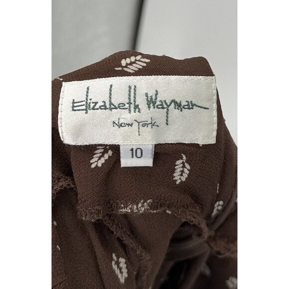 Vtg Elizabeth Wayman Brown Ditzy Floral Dress Sz 10 Cottagecore Prairiecore Boho - Picture 5 of 11